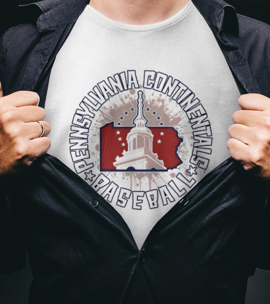 Pennsylvania Continentals Baseball Independence Hall Historic Iconic Sports Team T-Shirt