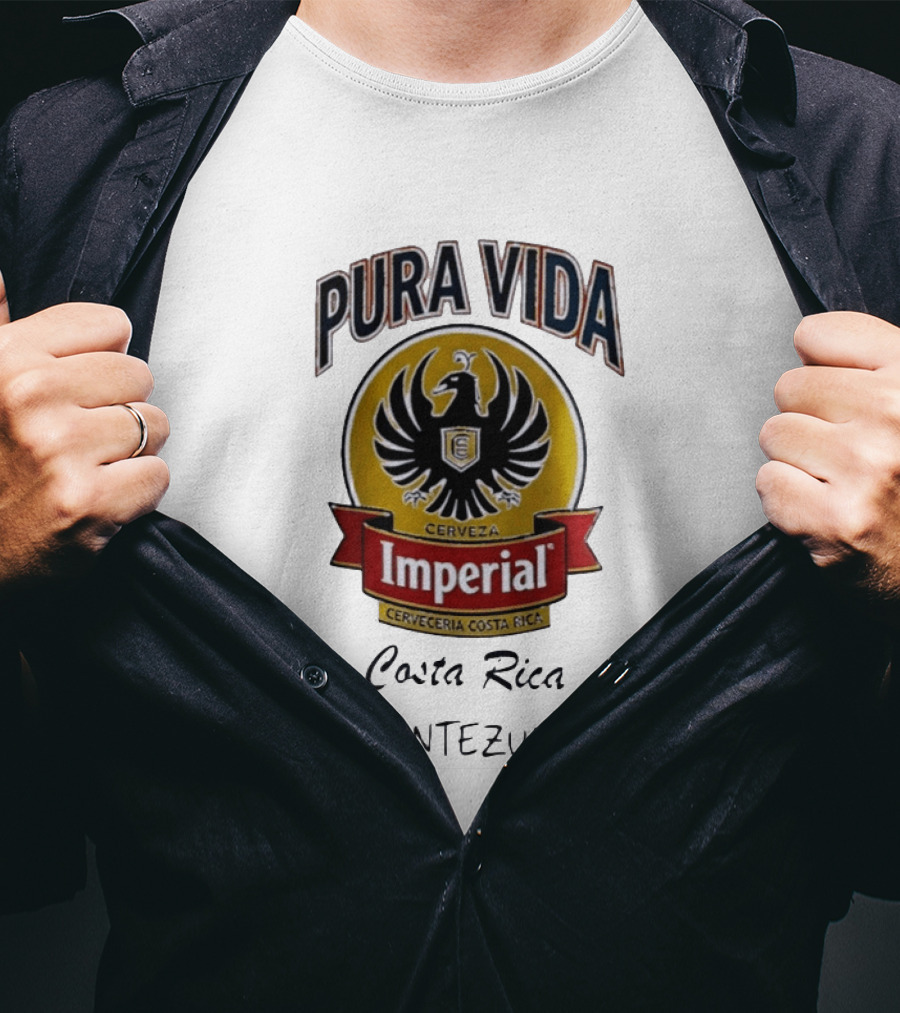 Pura Vida Cerveza Imperial Cerveceria Costa Rica Montezuma T-Shirt