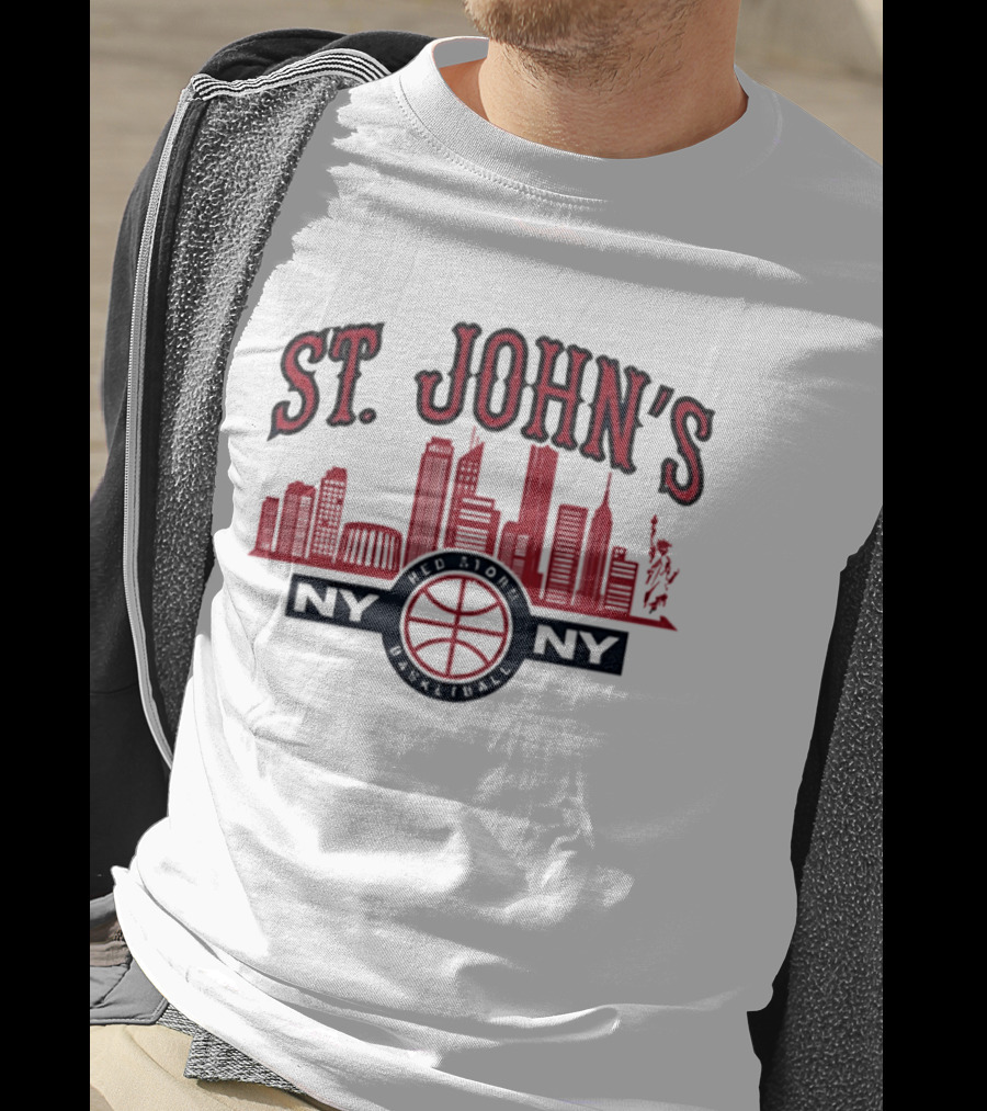 St John's Red Storm Basketball Skyline NY NY T-Shirt