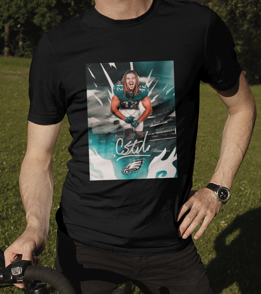 Philadelphia Eagles Carson Steele CStel X 42 Football Stadium Energy T-Shirt
