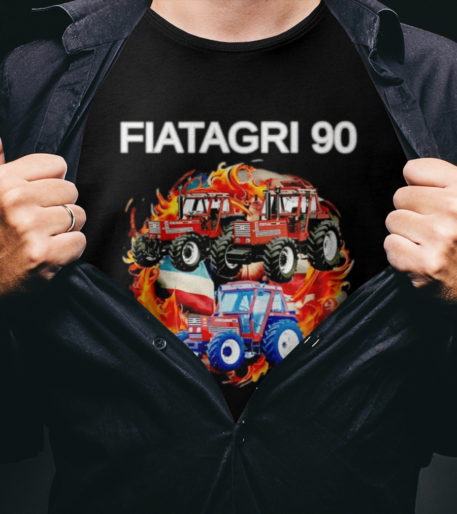 FIATAGRI 90 Series Tractors With Flames And Flags T-Shirt