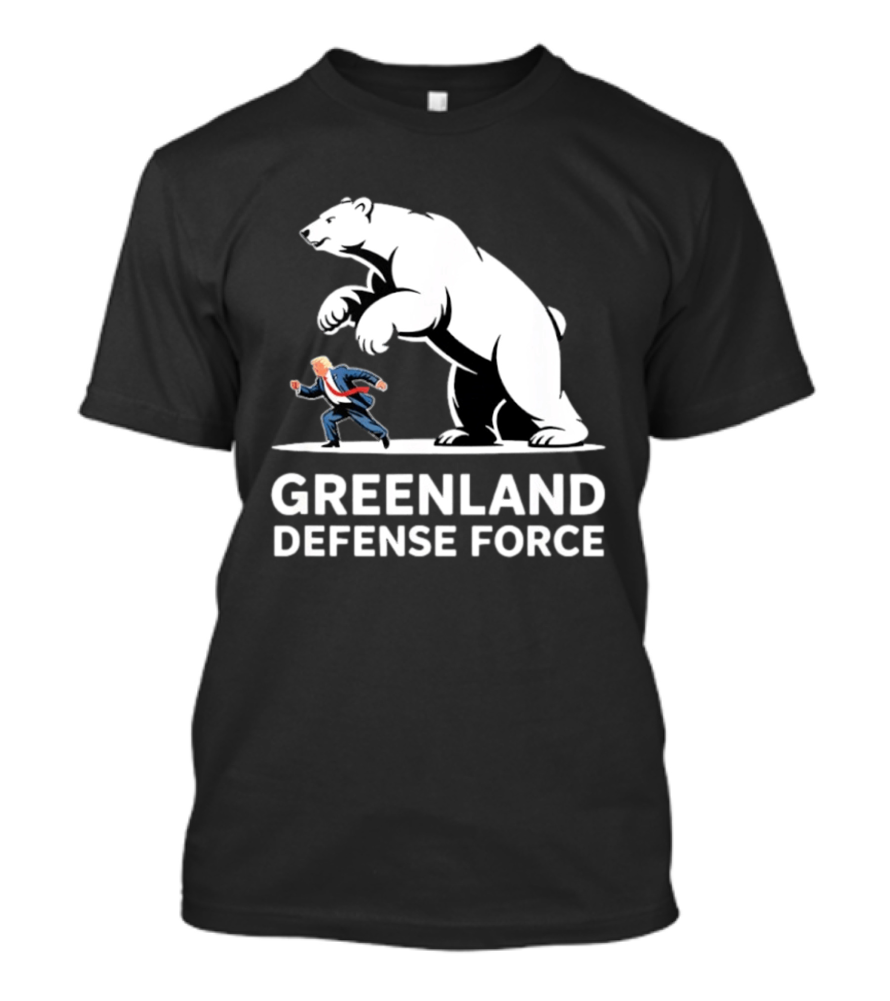 Greenland Defense Force Polar Bear Political Humor T-Shirt