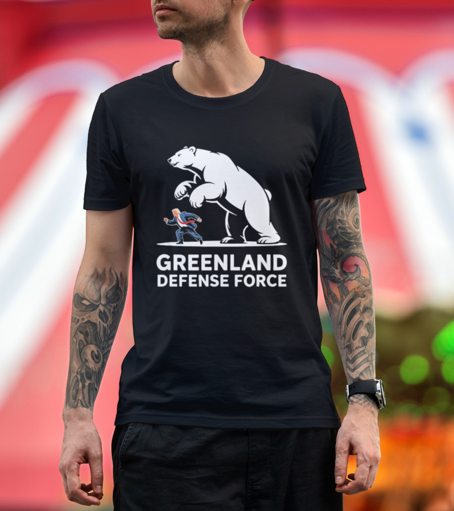 Greenland Defense Force Polar Bear Political Humor T-Shirt