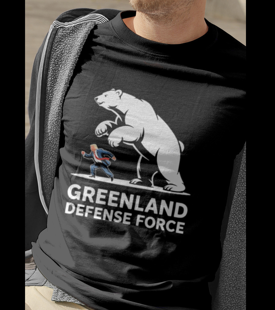 Greenland Defense Force Polar Bear Political Humor T-Shirt
