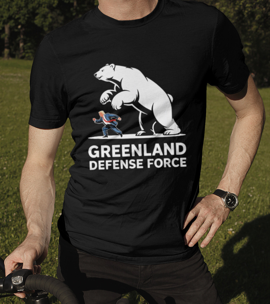 Greenland Defense Force Polar Bear Political Humor T-Shirt