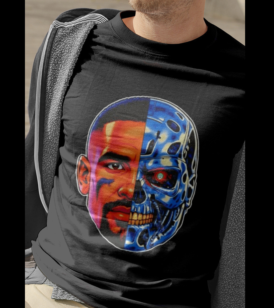 Jalen Hurts The Terminator Half Face Robo Fusion T-Shirt
