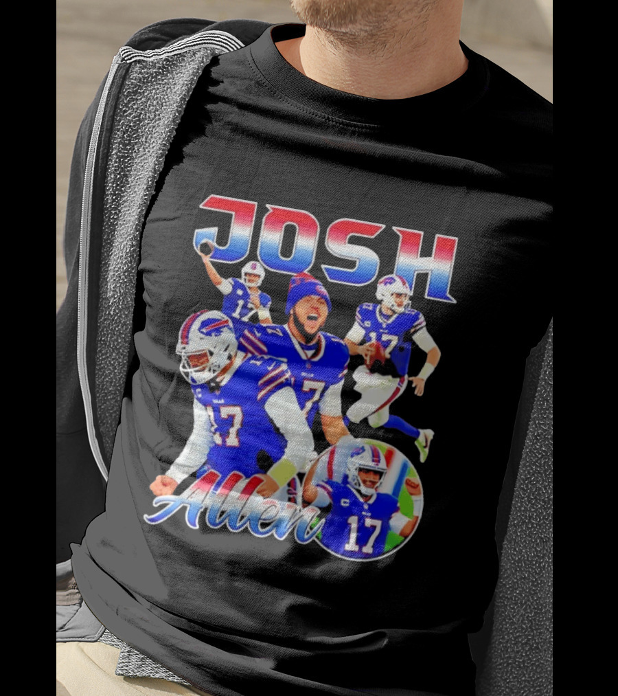 JOSH Allen Buffalo Bills Player 17 Collage 2026 T-Shirt