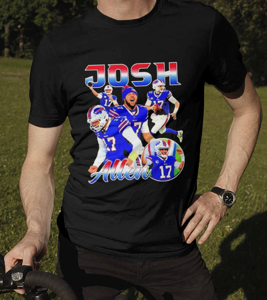 JOSH Allen Buffalo Bills Player 17 Collage 2026 T-Shirt