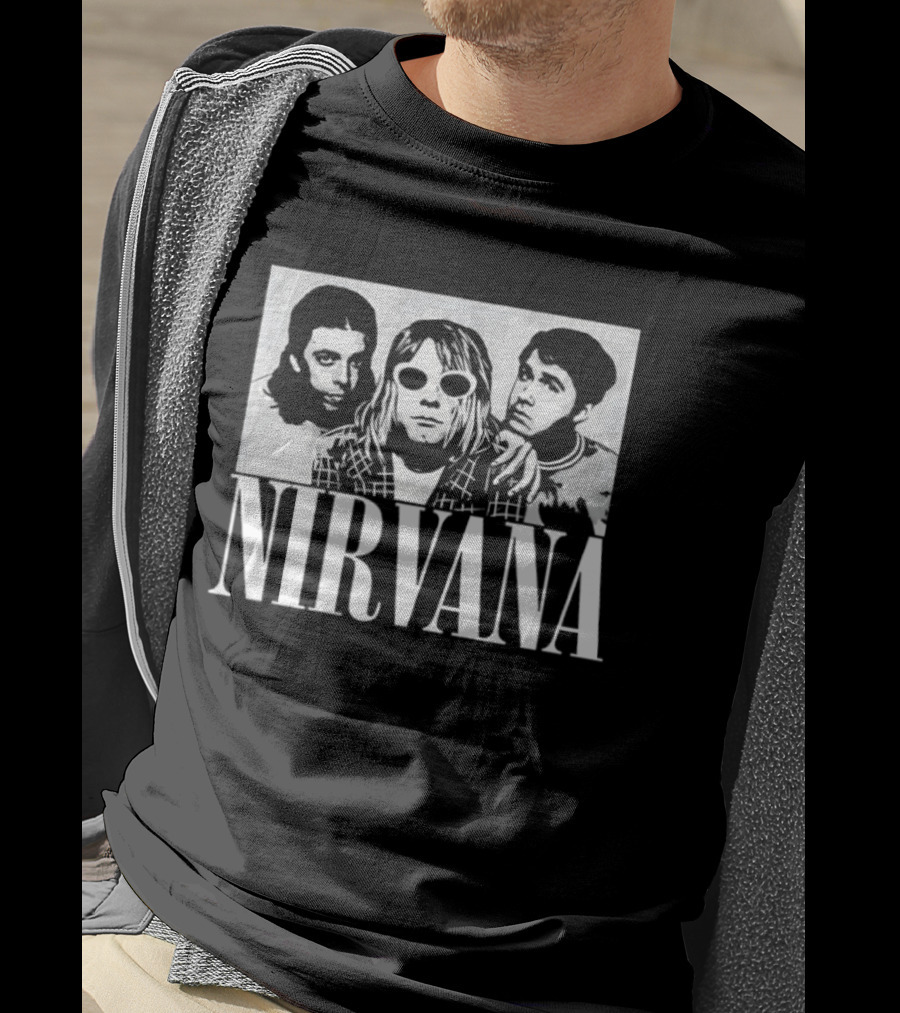 Krist Novoselic Kurt Cobain Pat Smear Nirvana Nevermind Album T-Shirt