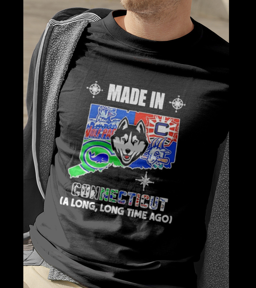 Made In Connecticut Wolf Pack Whale UConn Huskies A Long Long Time Ago T-Shirt