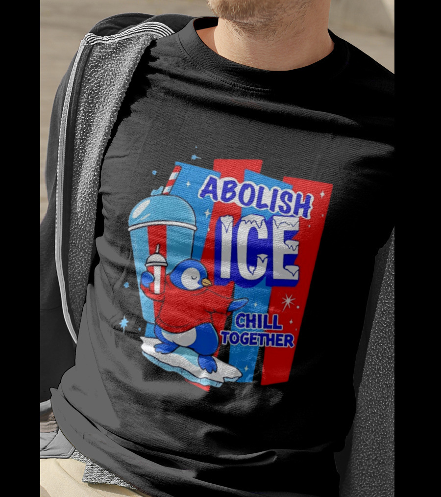 Abolish ICE Penguin Ice Skating Chill Together T-Shirt