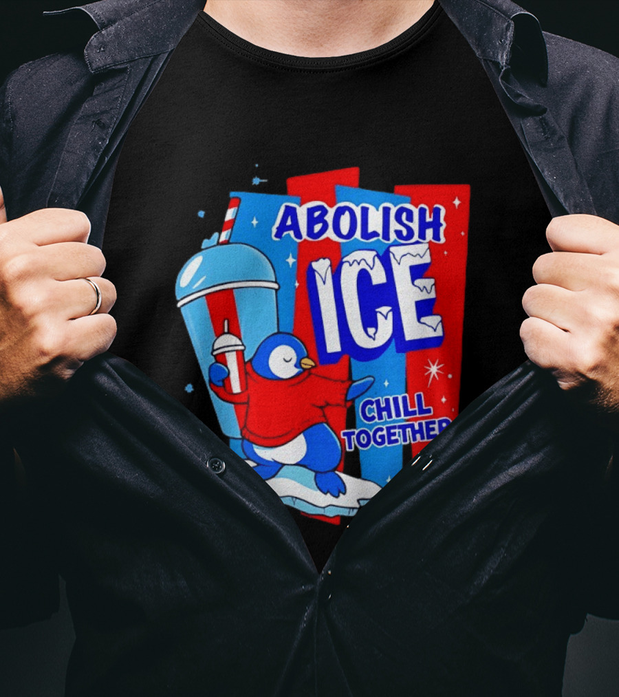 Abolish ICE Penguin Ice Skating Chill Together T-Shirt