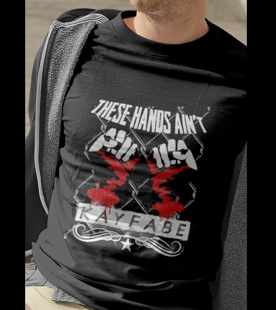 These Hands Ain't Kayfabe Bloody Knuckles With Chainlink Fence T-Shirt