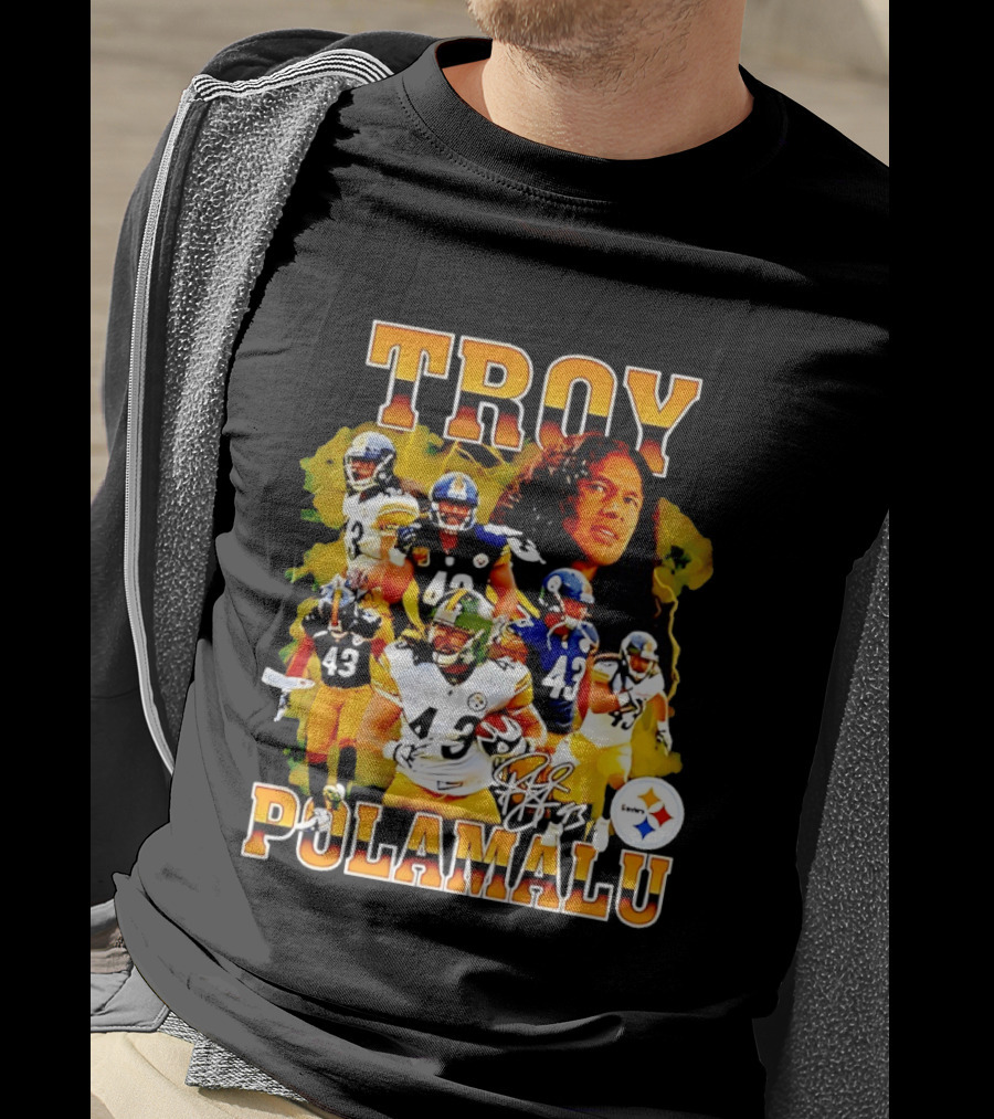 Troy Polamalu 43 Pittsburgh Steelers Collage 2026 T-Shirt