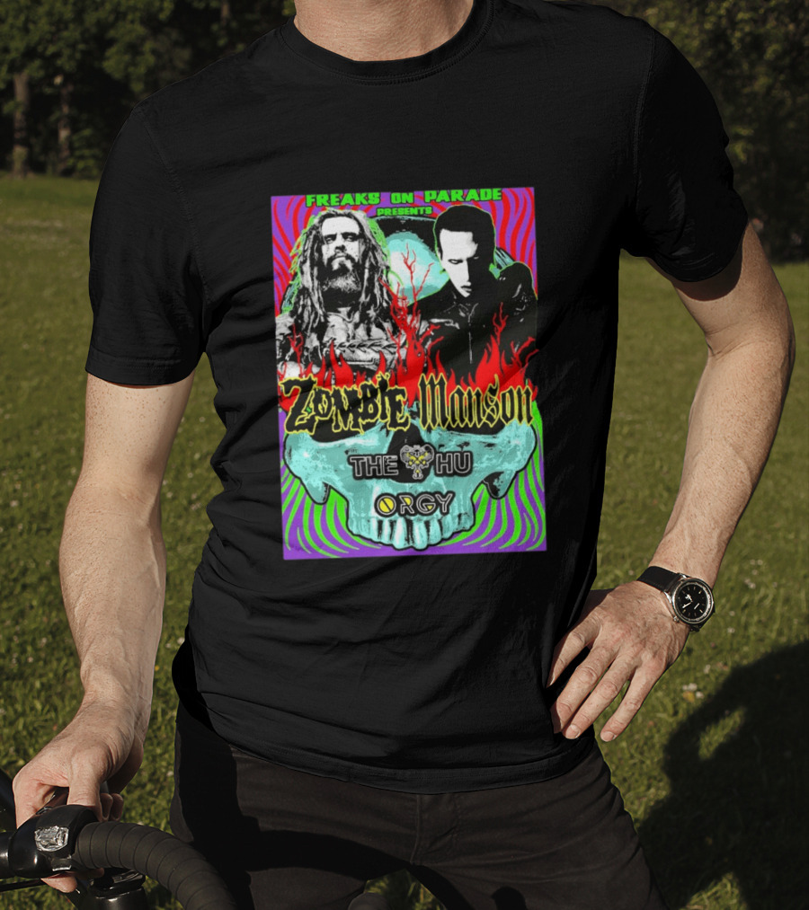 Freaks On Parade Presents Zombie X Manson The Hu Orgy 2026 T-Shirt