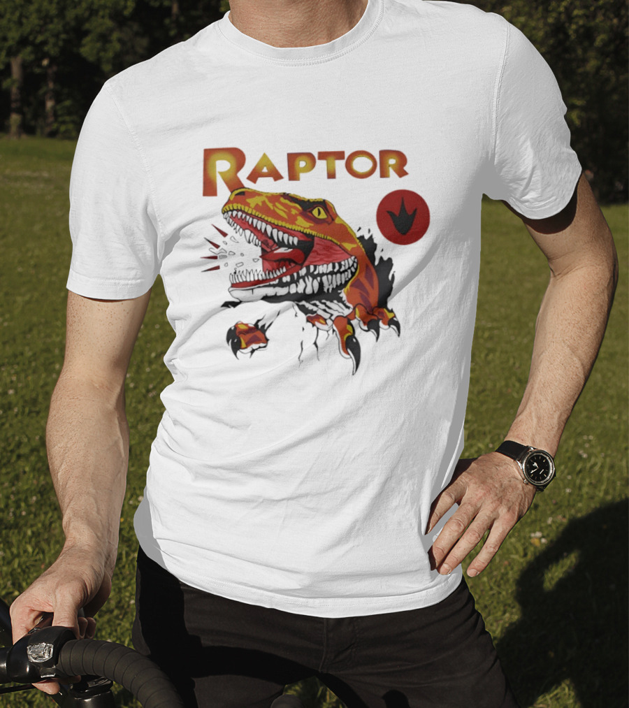 Raptor Ghost World Dinosaur Art Claw Print T-Shirt