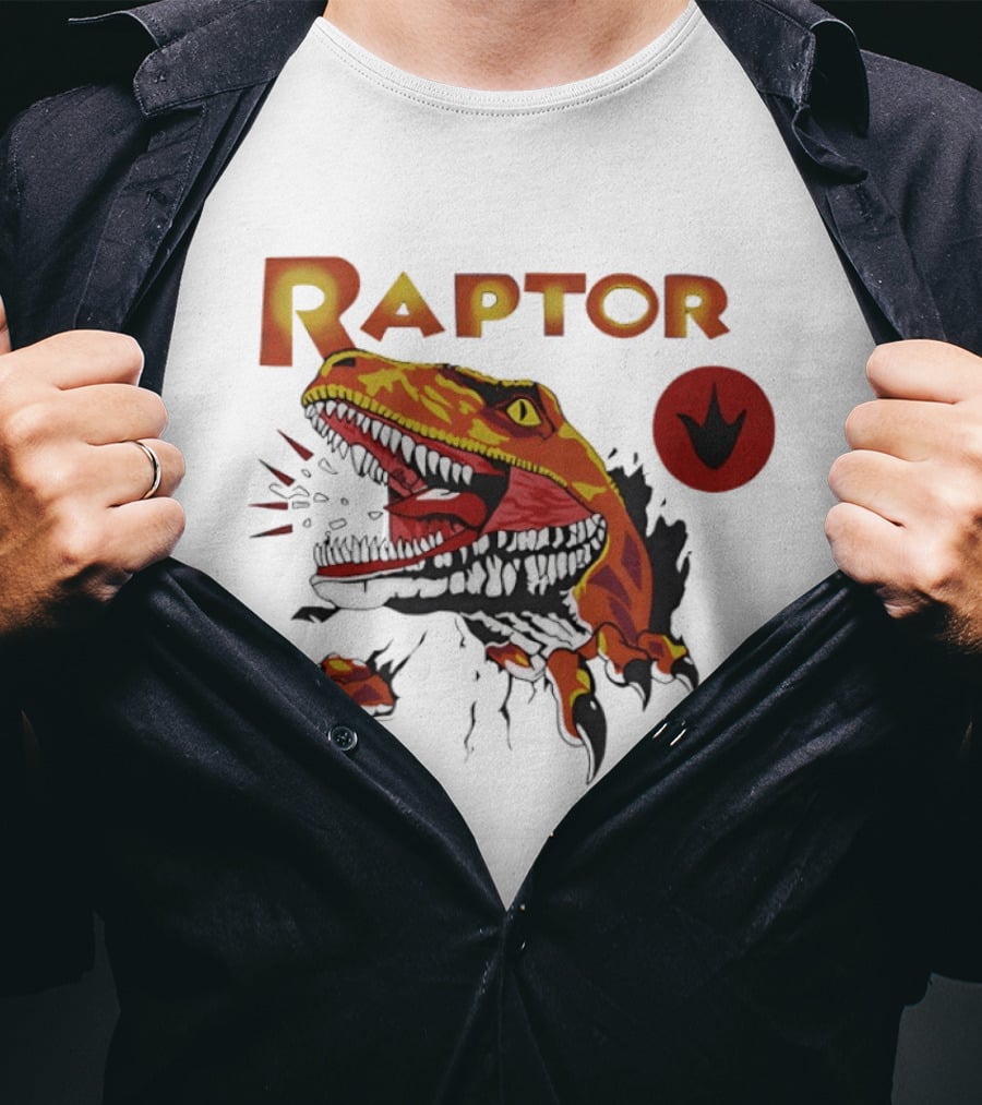 Raptor Ghost World Dinosaur Art Claw Print T-Shirt