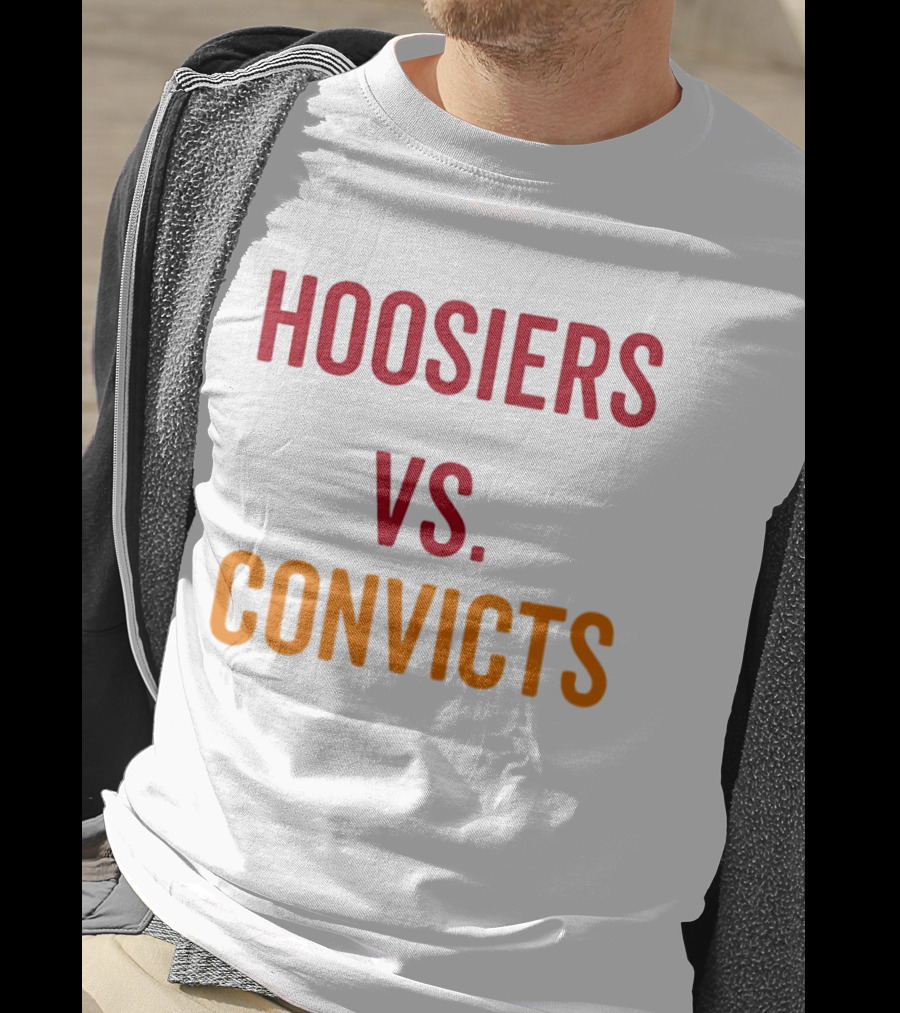 Indiana Hoosiers Vs Miami Hurricanes Hoosiers Vs Convicts Football 2026 T-Shirt