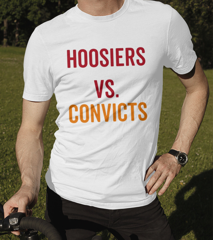 Indiana Hoosiers Vs Miami Hurricanes Hoosiers Vs Convicts Football 2026 T-Shirt