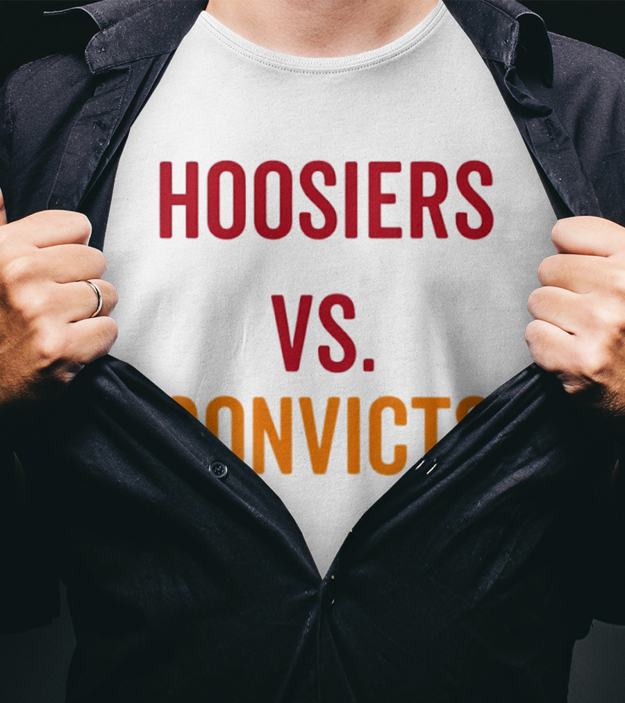 Indiana Hoosiers Vs Miami Hurricanes Hoosiers Vs Convicts Football 2026 T-Shirt