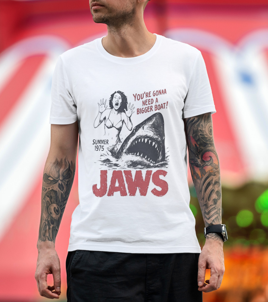 Jaws You're Gonna Need A Bigger Boat Summer 1975 Vintage Movie T-Shirt