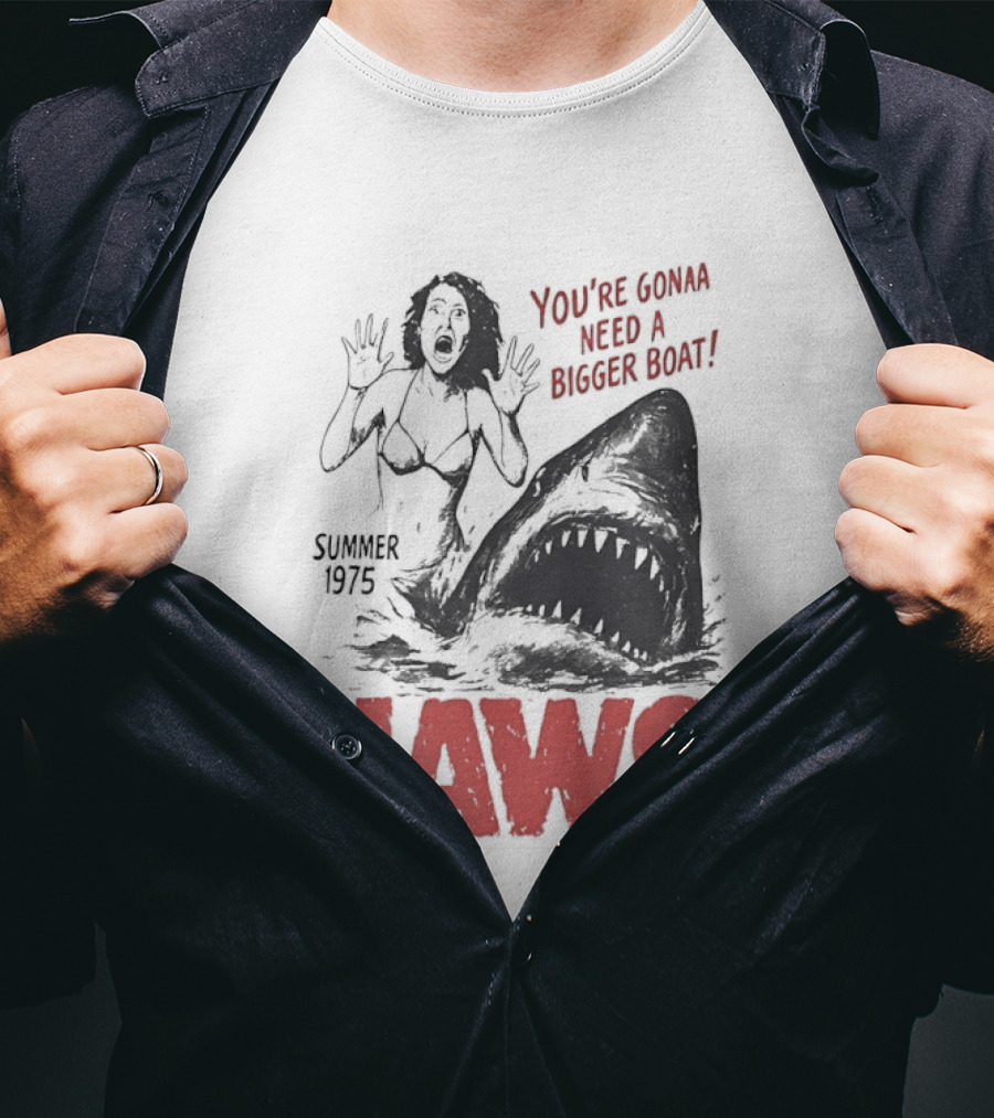 Jaws You're Gonna Need A Bigger Boat Summer 1975 Vintage Movie T-Shirt