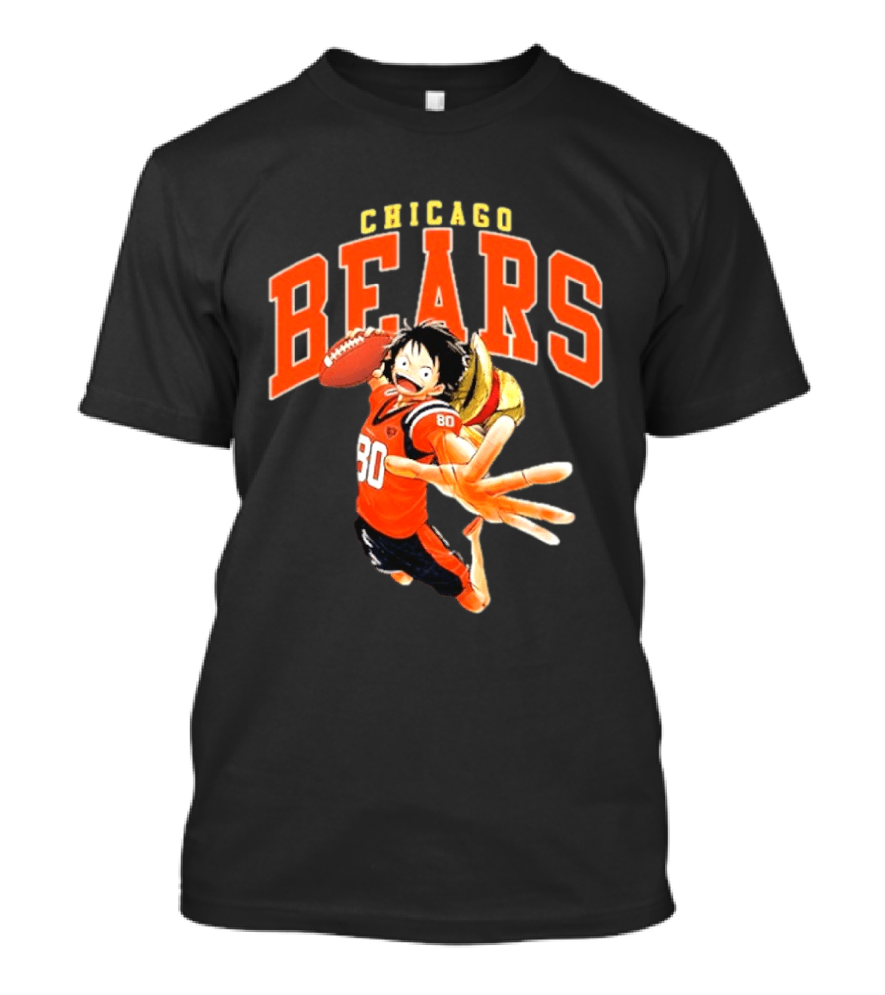 Chicago Bears One Piece Crossover Luffy Football Collaboration T-Shirt