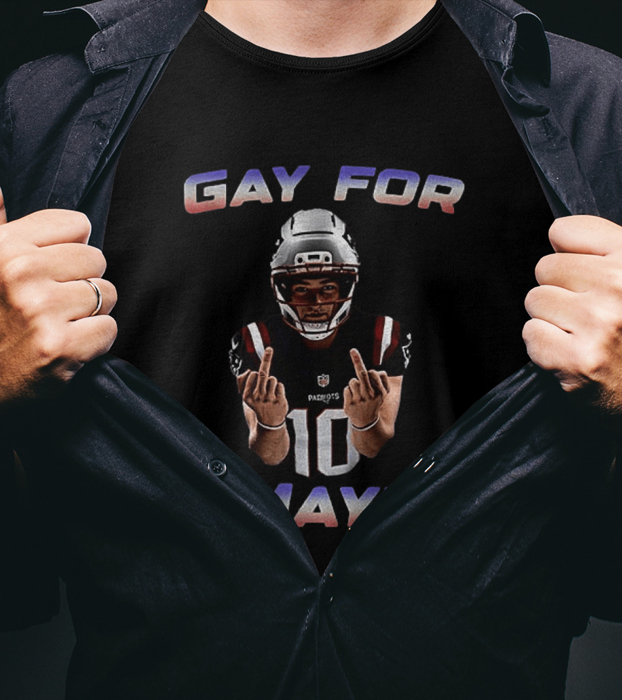 Gay For Maye Middle Finger Refreshment New England Patriots Football T-Shirt
