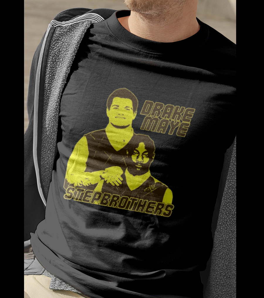 Drake Maye New England Patriots Step Brothers Football Collaboration T-Shirt