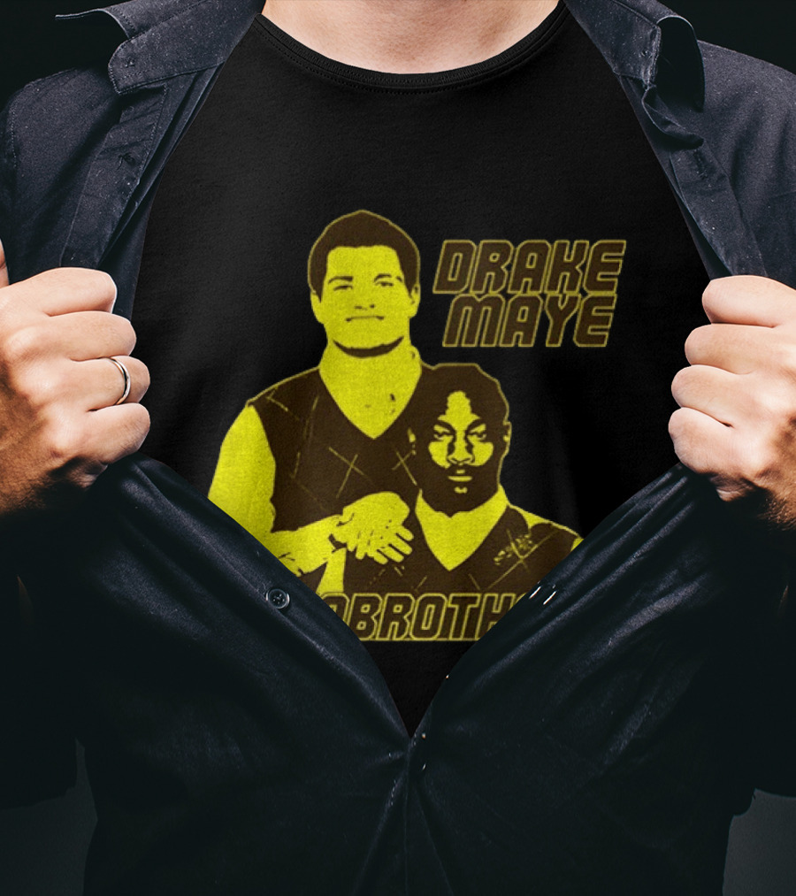Drake Maye New England Patriots Step Brothers Football Collaboration T-Shirt