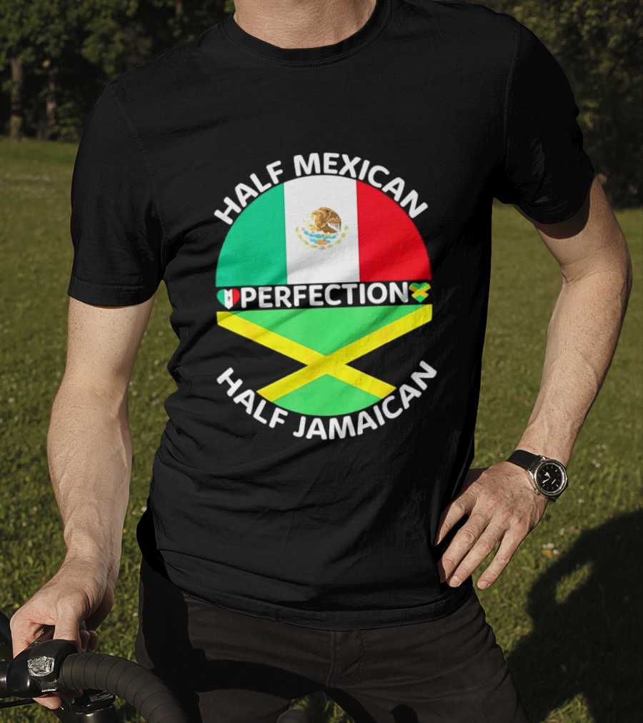 Half Mexican Perfection Half Jamaican Flag Fusion T-Shirt