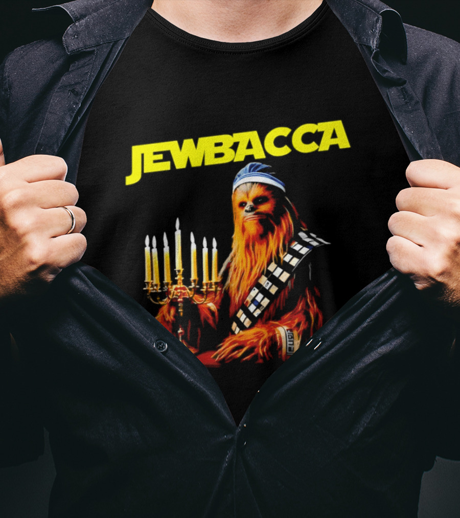 Jewbacca Chewbacca Star Wars Menorah Hanukkah T-Shirt