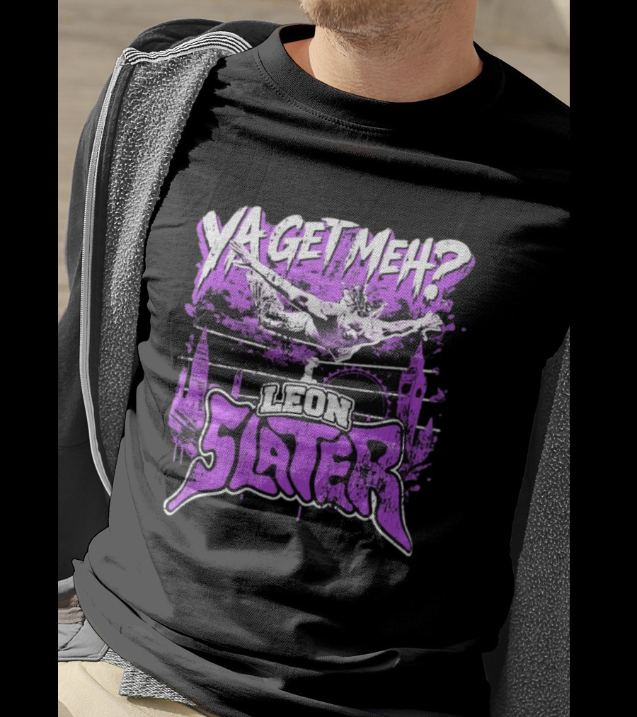 Leon Slater Ya Get Meh Wrestling Purple T-Shirt