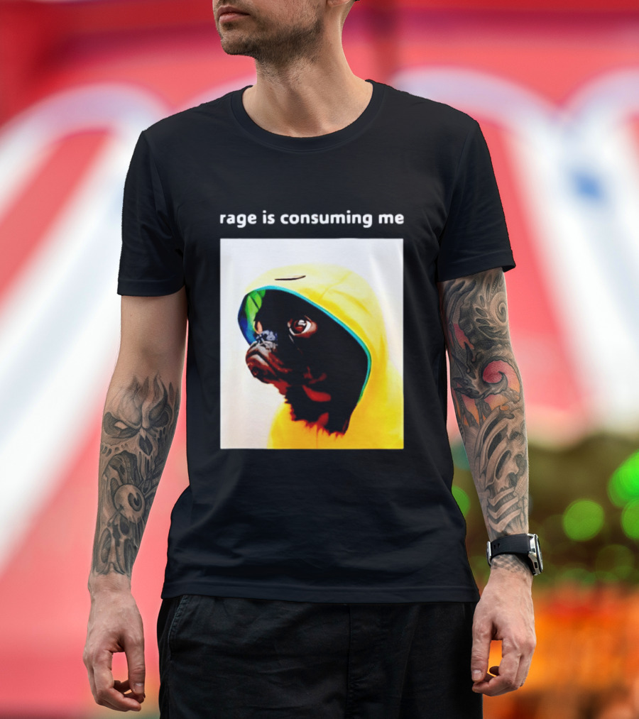 Rage Is Consuming Me Pug In Yellow T-Shirt