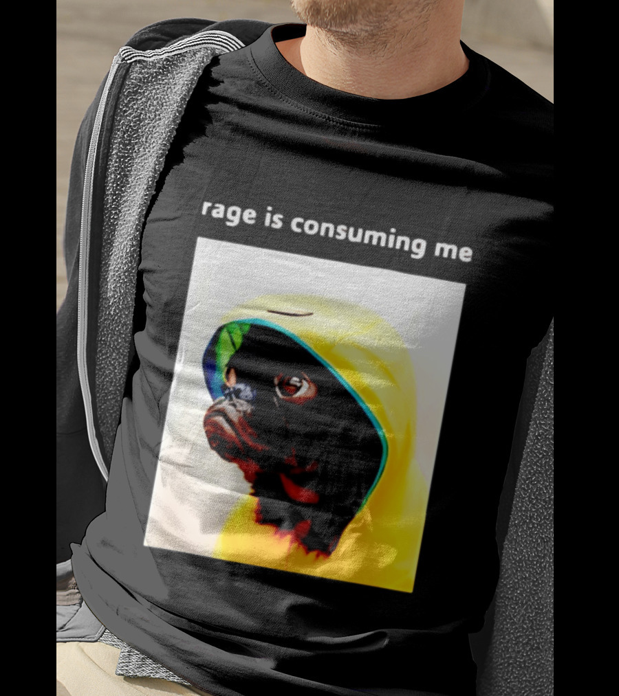 Rage Is Consuming Me Pug In Yellow T-Shirt