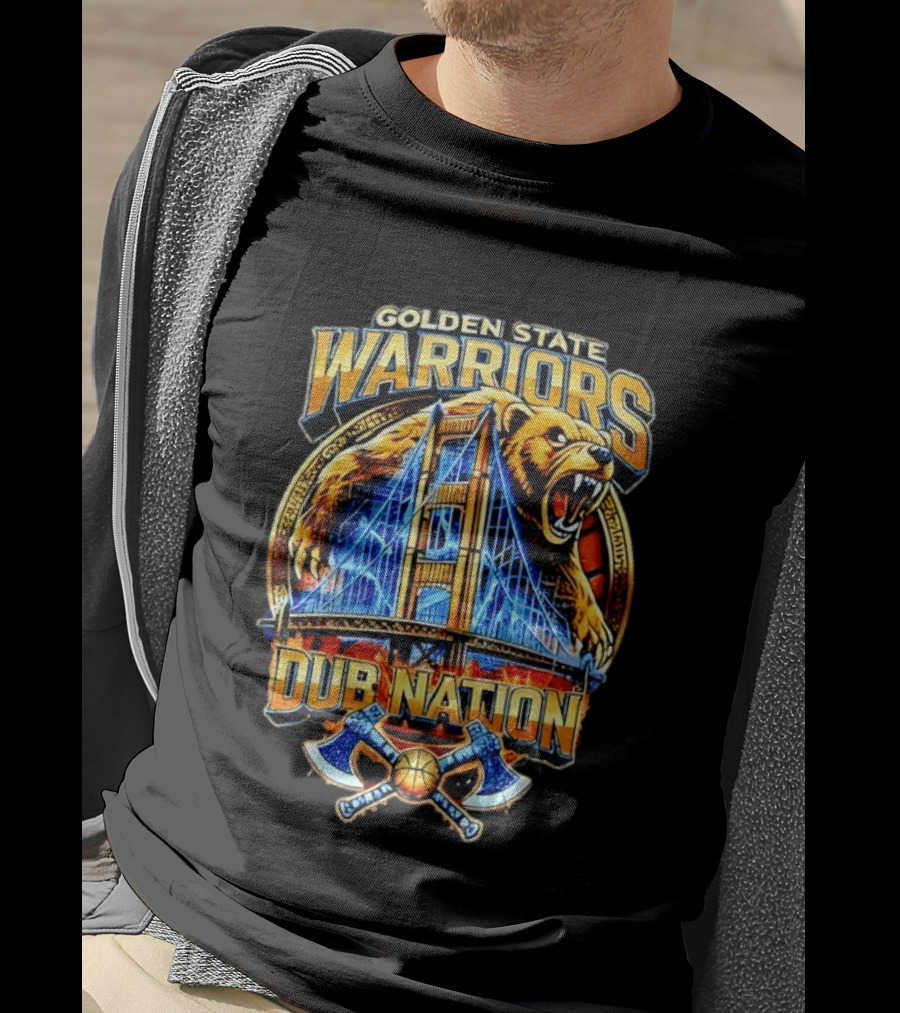 Golden State Warriors Dub Nation Bridge Bear Basketball Axes T-Shirt
