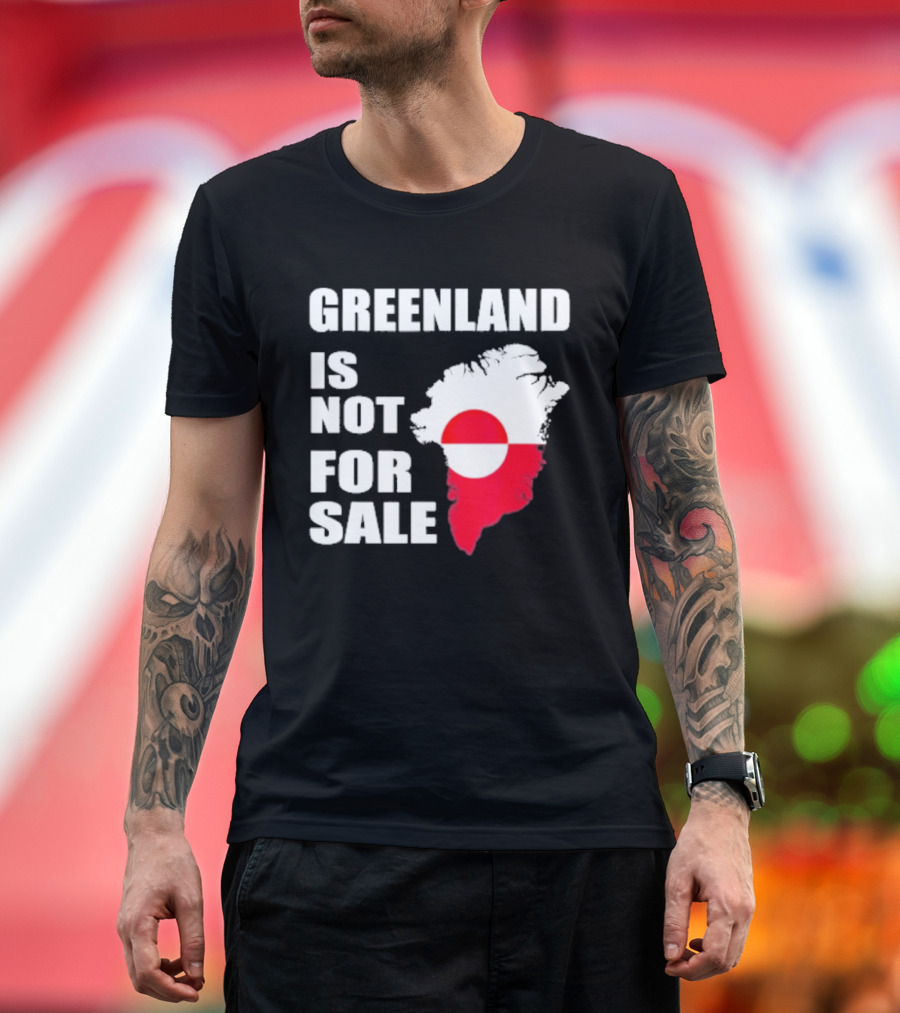 Greenland Is Not For Sale 2026 Map Red And White Flag T-Shirt