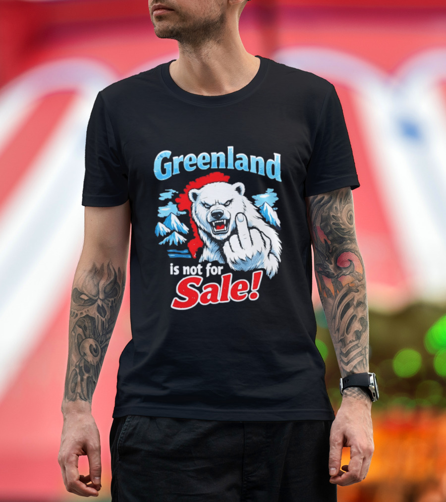 Greenland Is Not For Sale White Bear Middle Finger T-Shirt