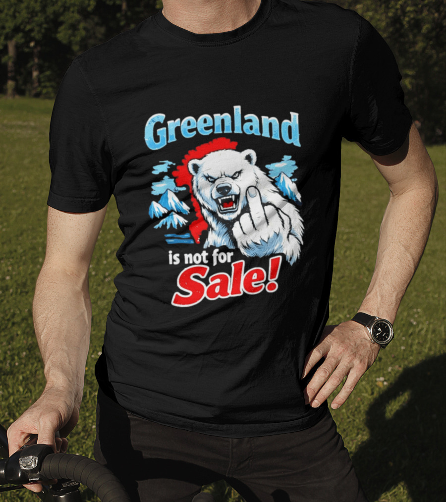 Greenland Is Not For Sale White Bear Middle Finger T-Shirt