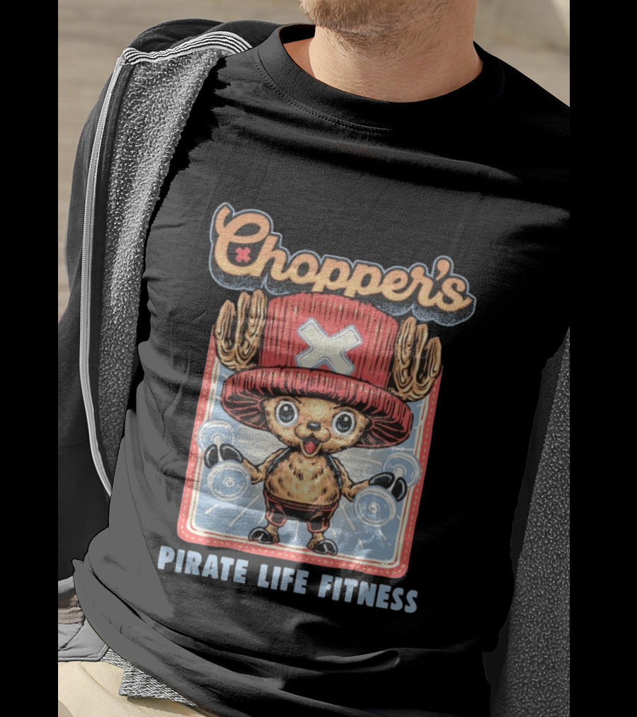 Chopper's Pirate Life Fitness Dumbbell Workout Anime T-Shirt