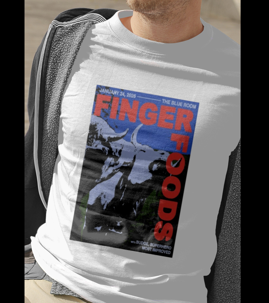January 24 2026 Finger Foods The Blue Room Budge Superhero Most Improved T-Shirt