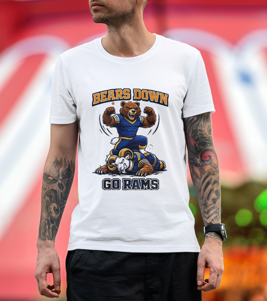 Bears Down Go Rams Los Angeles Rams Beat Chicago Bears Football 2026 T-Shirt