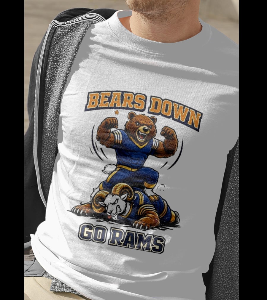 Bears Down Go Rams Los Angeles Rams Beat Chicago Bears Football 2026 T-Shirt