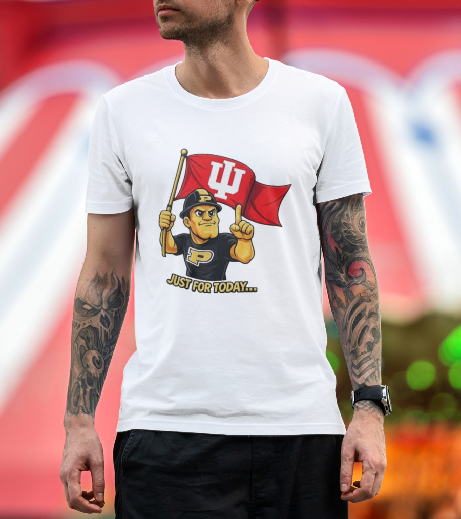 Purdue Pete Just For Today Indiana Hoosier Flag T-Shirt