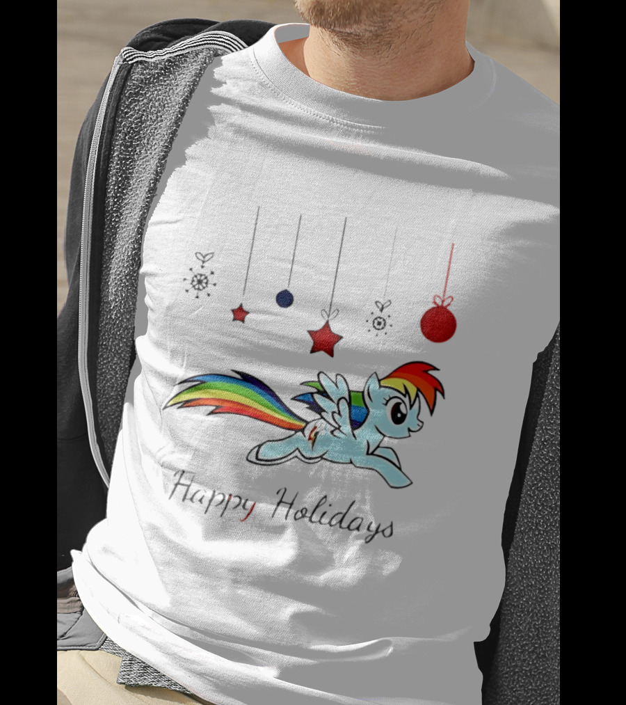 My Little Pony Rainbow Dash Happy Holidays Festive Ornament T-Shirt