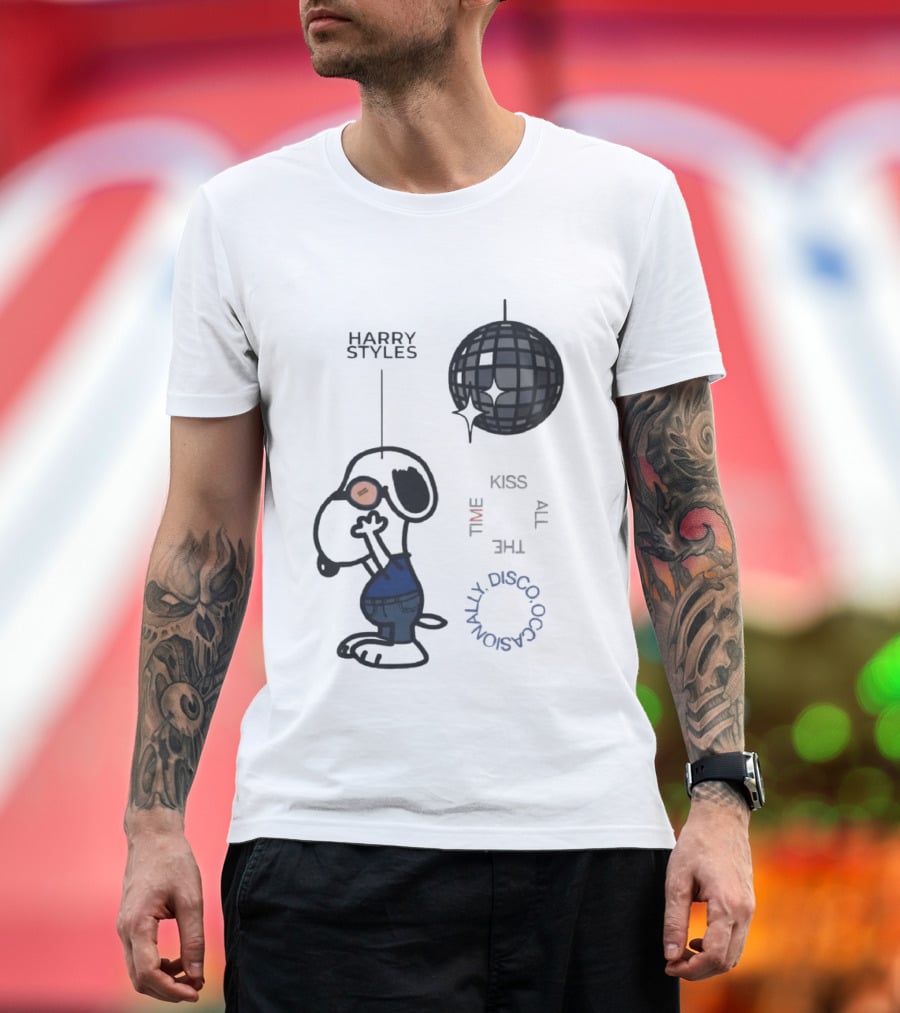 Snoopy Harry Styles Kiss All The Time Disco Occasionally T-Shirt