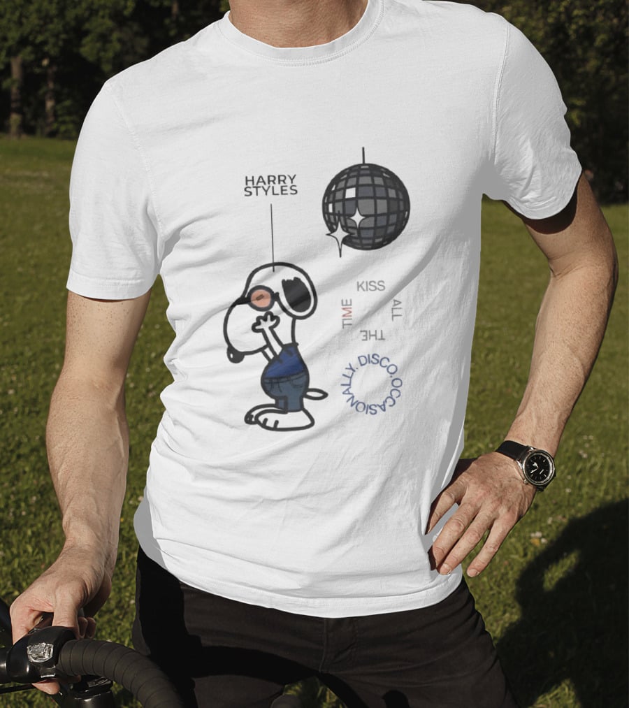 Snoopy Harry Styles Kiss All The Time Disco Occasionally T-Shirt