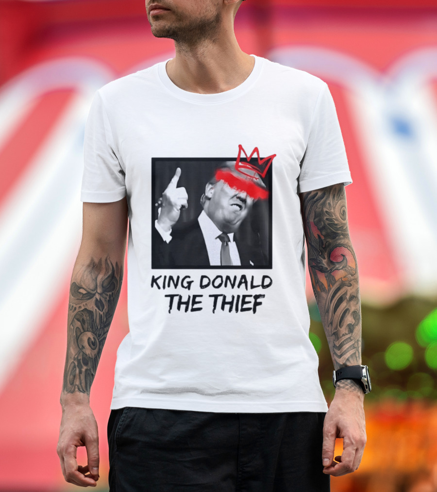 King Donald The Thief Red Crown Graffiti T-Shirt