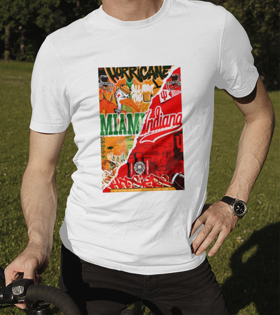 Miami Hurricanes Vs Indiana Hoosiers CFP National Championship January 19 2026 Wynwood Walls T-Shirt