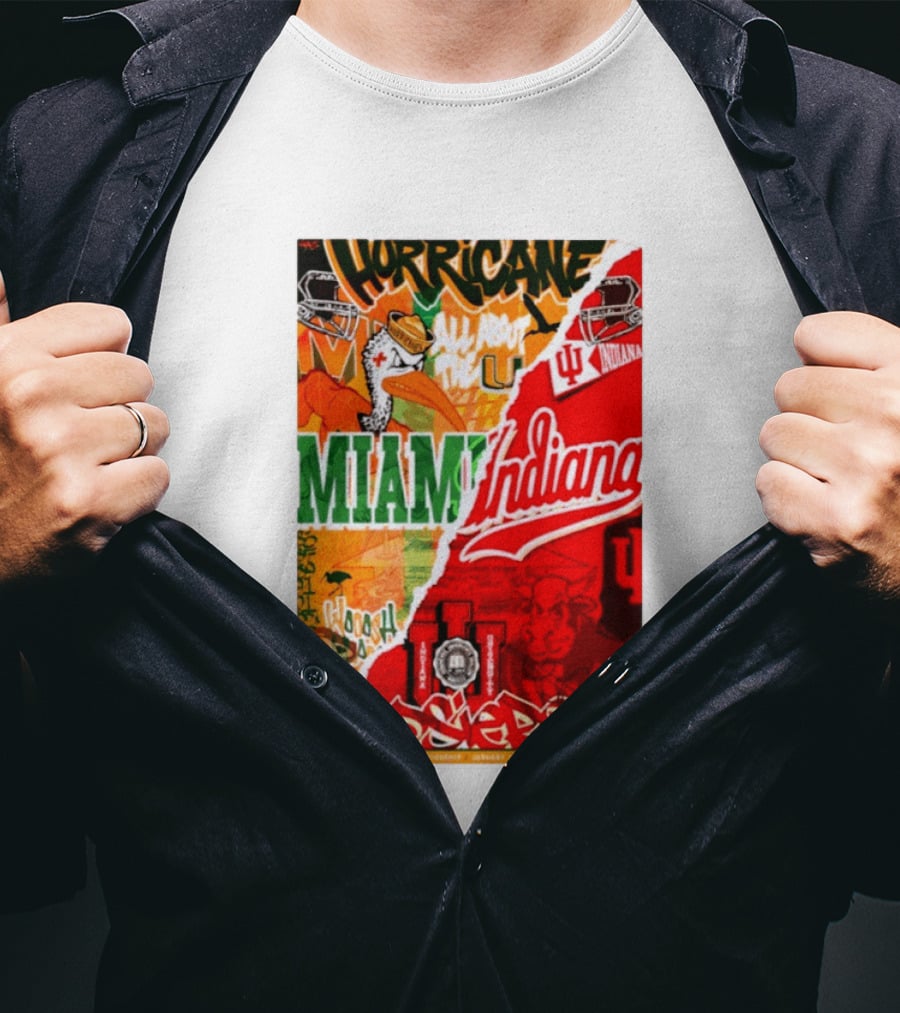 Miami Hurricanes Vs Indiana Hoosiers CFP National Championship January 19 2026 Wynwood Walls T-Shirt